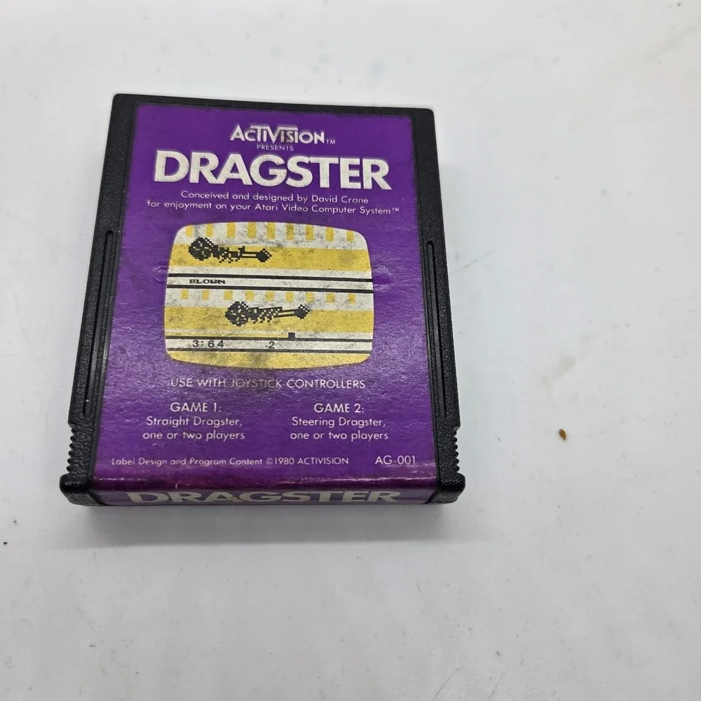 VTG Activision Dragster‎ Atari 2600 Video Game Cartridge AG-011 David Crane Wrks